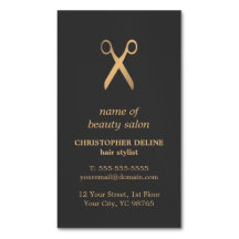 Minimaal Elegant Dark Grey Faux Gold Hair Stylist