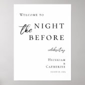 Minimaal elegant De avond voor repetitie welkom Poster (Voorkant)