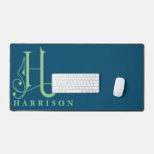 Minimaal Elegant Decoratief Monogram H Bureaumat (Keyboard & Muis)