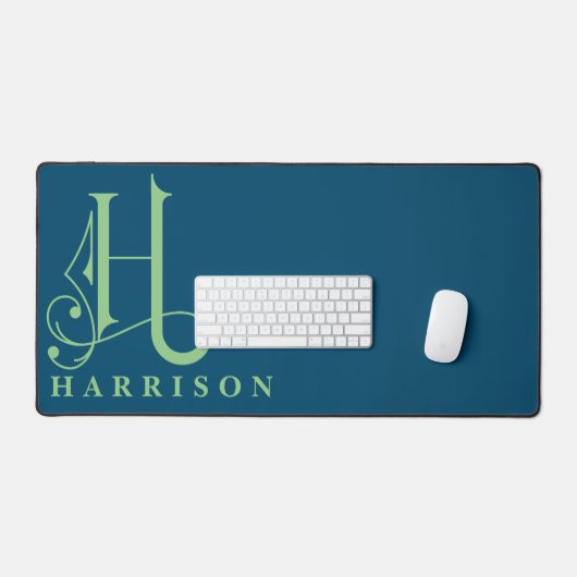 Minimaal Elegant Decoratief Monogram H Bureaumat (Keyboard & Muis)