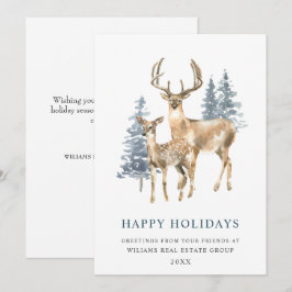 Minimaal Elegant Deer Kerstboom Corporate Feestdagenkaart