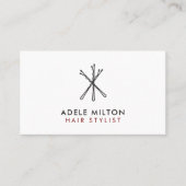 Minimaal Elegant Diep Rood Zwart Bobby Pins Haar Visitekaartje (Voorkant)