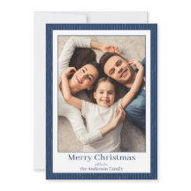 Minimaal Elegant Donkerblauw Frame Foto Kerstmis