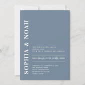 Minimaal Elegant Dusty Blue Modern Wedding Kaart (Voorkant)