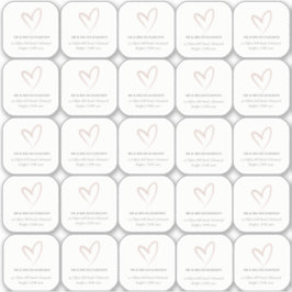 Minimaal Elegant Eenvoudig Blush Hart Gastnaam Sticker