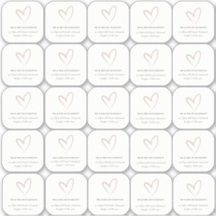 Minimaal Elegant Eenvoudig Blush Hart Gastnaam Sticker