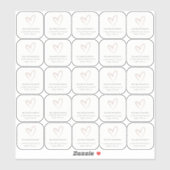Minimaal Elegant Eenvoudig Blush Hart Gastnaam Sticker (Vel)