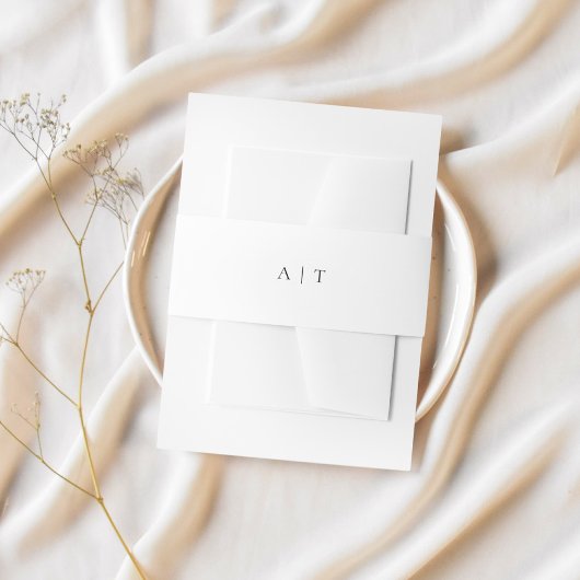 Minimaal Elegant Eenvoudig Chic Monogram Huwelijk Uitnodigingen Wikkel