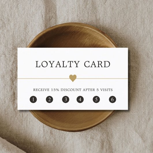 Minimaal Elegant Faux Gold Heart Beauty Salon Klantenkaartje