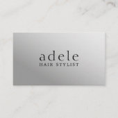 Minimaal Elegant Faux Silver Hair Stylist Visitekaartje (Voorkant)