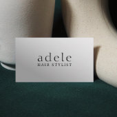 Minimaal Elegant Faux Silver Hair Stylist Visitekaartje