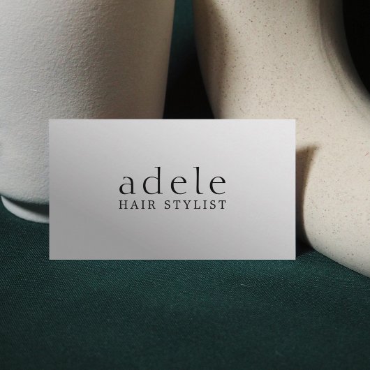 Minimaal Elegant Faux Silver Hair Stylist Visitekaartje