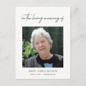 MINIMAAL ELEGANT FOTO SYMPATHY MEMORIAL DANK U UITNODIGING BRIEFKAART (Voorkant)