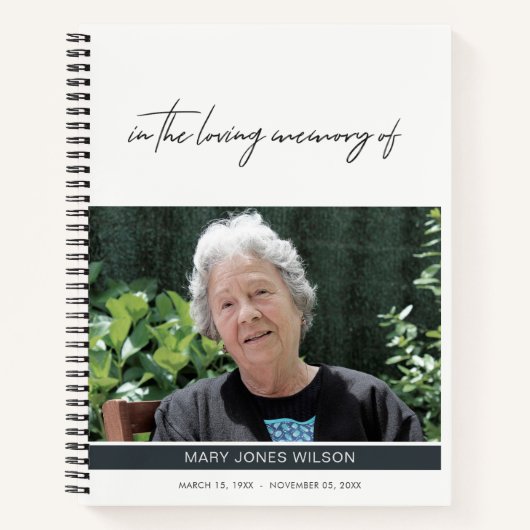 MINIMAAL ELEGANT FOTO SYMPATHY MEMORIAL GUEST BOEK (Voorkant)