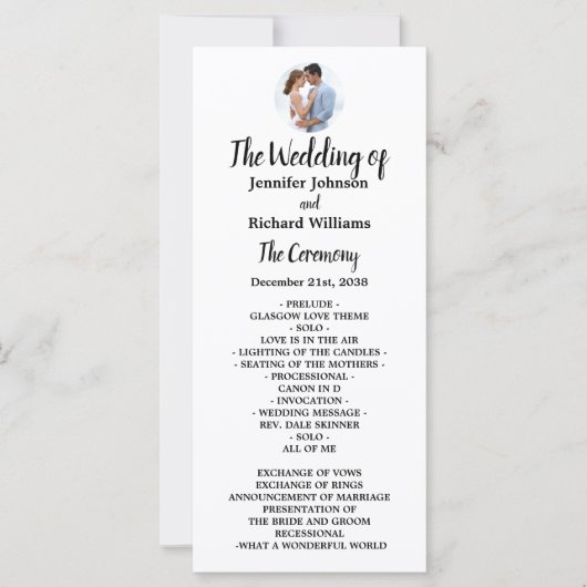 Minimaal Elegant Fotohuwelijksprogramma (Voorkant)