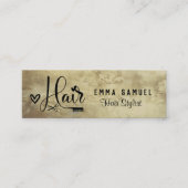 Minimaal Elegant Gold Foil Haarstylist Mini Visitekaartje (Voorkant)