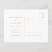 Minimaal Elegant Gold Script Wedding Sla de datum  Aankondigingskaart (Achterkant)