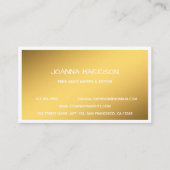 Minimaal Elegant Gold White Edge Writer Editor Visitekaartje (Voorkant)