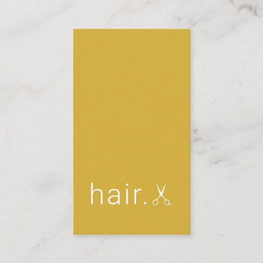 Minimaal Elegant Goud Wit Schaar Haarstylist Visitekaartje (Voorkant)