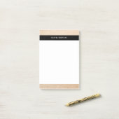 Minimaal elegant gouden geraffineerd grensontwerp post-it® notes (Op bureau)