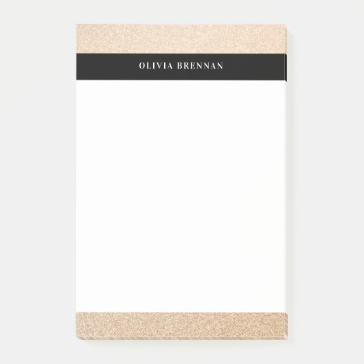 Minimaal elegant gouden geraffineerd grensontwerp post-it® notes (Voorkant)