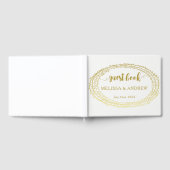 Minimaal Elegant Gouden Krans Trouwboek Gastenboek (Volledig)