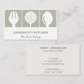 MINIMAAL ELEGANT GRAY WHITE SKIMMER SPOON FORK CHE VISITEKAARTJE (Voorkant / Achterkant)