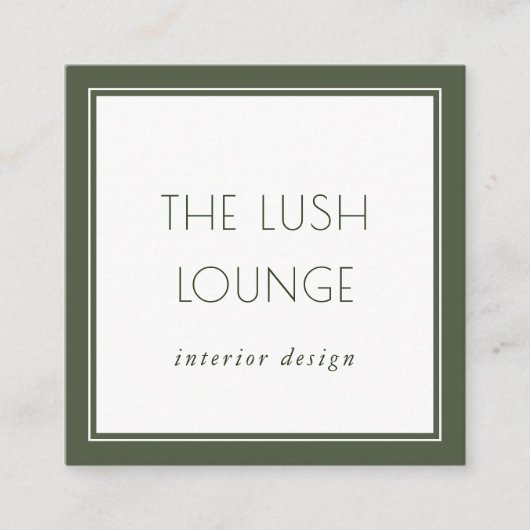 Minimaal Elegant Green Lijst Border Visitekaartje (Voorkant)