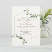 Minimaal Elegant groen Bloemen Vrijgezellenfeest Kaart (Staand voorkant)