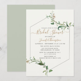 Minimaal Elegant groen Bloemen Vrijgezellenfeest Kaart