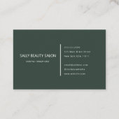 Minimaal Elegant Groen Wit Script Klantenkaartje (Achterkant)