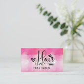 Minimaal Elegant Hot Pink Haarstylist Visitekaartje (Staand voorkant)