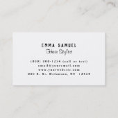 Minimaal Elegant Hot Pink Haarstylist Visitekaartje (Achterkant)