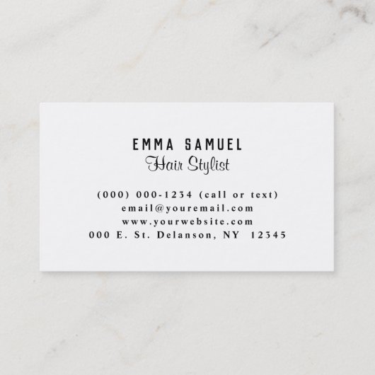 Minimaal Elegant Hot Pink Haarstylist Visitekaartje (Achterkant)