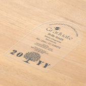 Minimaal Elegant Houtskool Afstuderen Acryl Uitnodigingen (Laagn)