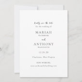Minimaal Elegant Huwelijk Save The Date (Voorkant)