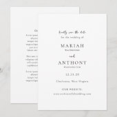 Minimaal Elegant Huwelijk Save The Date (Voorkant / Achterkant)