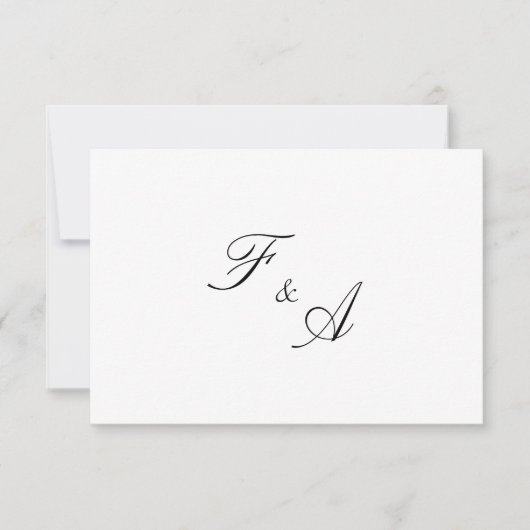 Minimaal Elegant Islamitisch Moslim Bruiloft RSVP Kaartje (Voorkant)