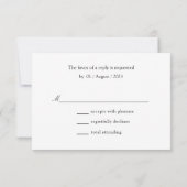 Minimaal Elegant Islamitisch Moslim Bruiloft RSVP Kaartje (Achterkant)