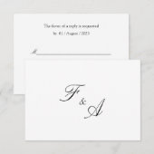 Minimaal Elegant Islamitisch Moslim Bruiloft RSVP Kaartje (Voorkant / Achterkant)