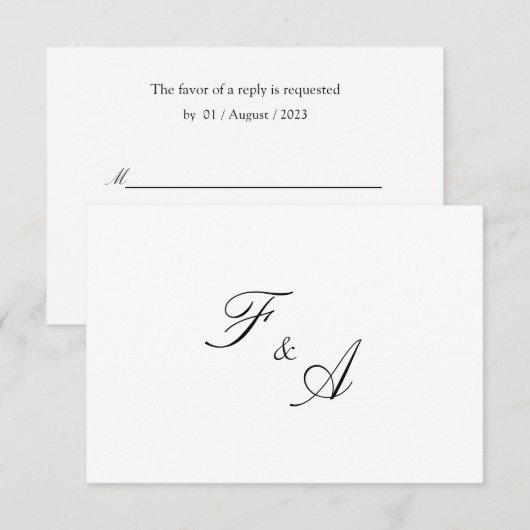 Minimaal Elegant Islamitisch Moslim Bruiloft RSVP Kaartje (Voorkant / Achterkant)