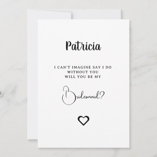 Minimaal Elegant Ivoor Bruidsmeisje voorstel Kaart (Achterkant)