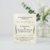 Minimaal Elegant Ivory Wedding Briefkaart. Briefkaart (Staand voorkant)