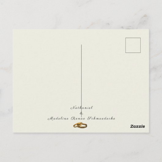 Minimaal Elegant Ivory Wedding Briefkaart. Briefkaart (Achterkant)