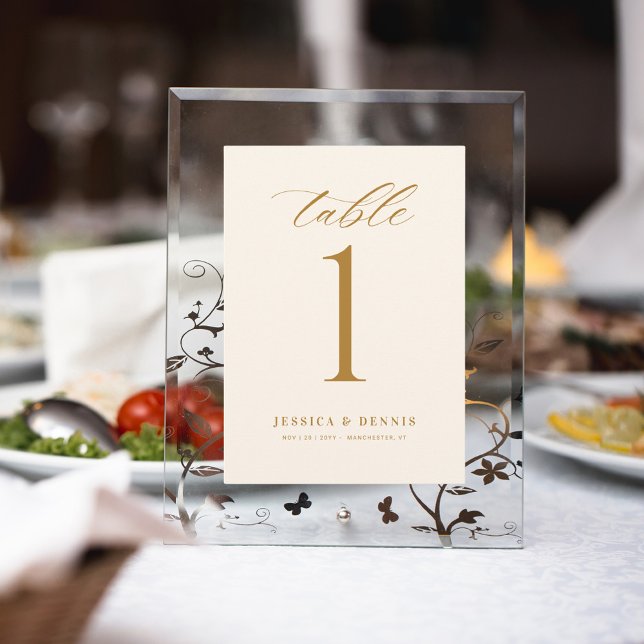 Minimaal Elegant Kalligrafie Script Tabel Nummer (Creator heeft geüpload)