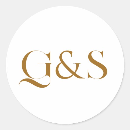 Minimaal Elegant Kalligrafie Trouwmonogram Ronde Sticker (Voorkant)