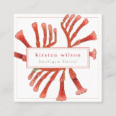 Minimaal, Elegant Kangaroo Paw Flowers Square Busi Vierkante Visitekaartje (Voorkant)