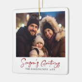 Minimaal Elegant Kerstfeest Familie Foto Ornament (Links)