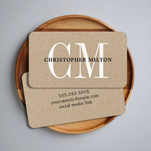 Minimaal Elegant Krachtig Monogram Adviseur Visitekaartje