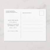 Minimaal Elegant Krijtbord Save the Date Foto Aankondigingskaart (Achterkant)